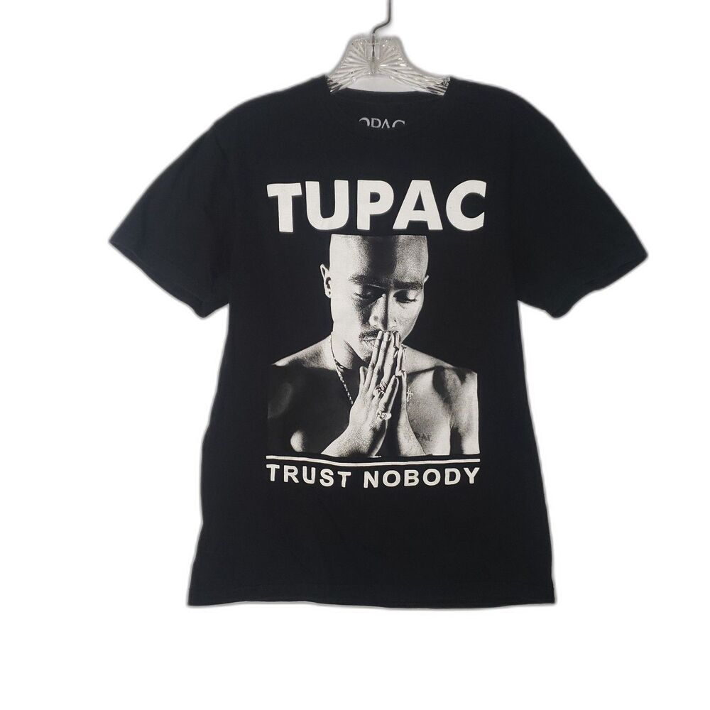 Tupac Shirt Mens Small Black Trust Nobody Rap Hip Hop Graphic Tee 2Pac 2023